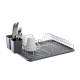 Pura II Low Dish Rack & Mat Size 15.2X19.4X5.6cm in Grey by Scullery-Grey