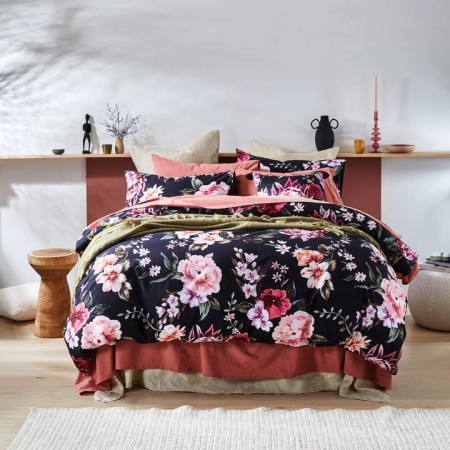 Ebony Quilt Cover Set Single Size 140X210cm by MyHouse-Single