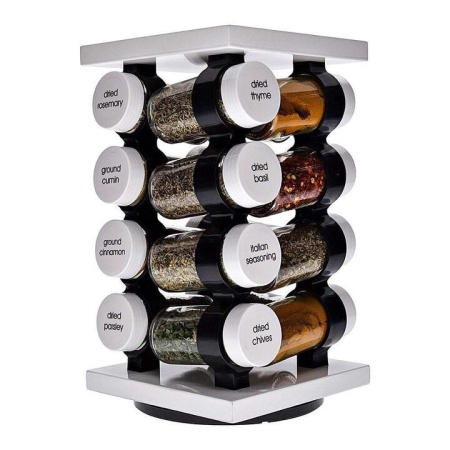 Spice Market Aroma 16 Jar Rotating Spice Rack in White by Baccarat-White