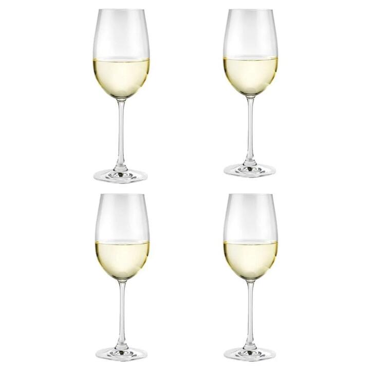 Vina 4 Piece Wine Glass Set Size 440ml in White by Alex Liddy-White