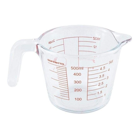 Pure Glass Measuring Jug Size 500ml by Soffritto