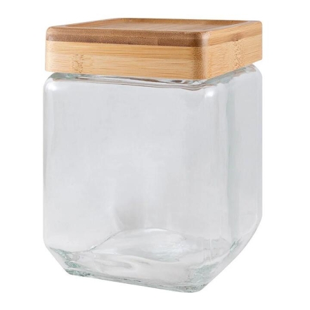Bamboo & Glass Square Canister Size 1.2L by Scullery