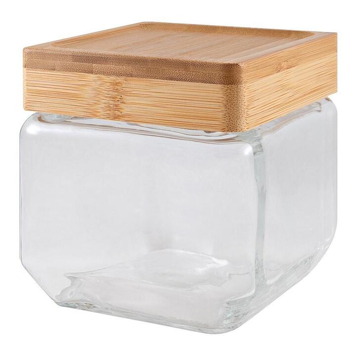 Bamboo & Glass Square Canister Size 750ml by Scullery