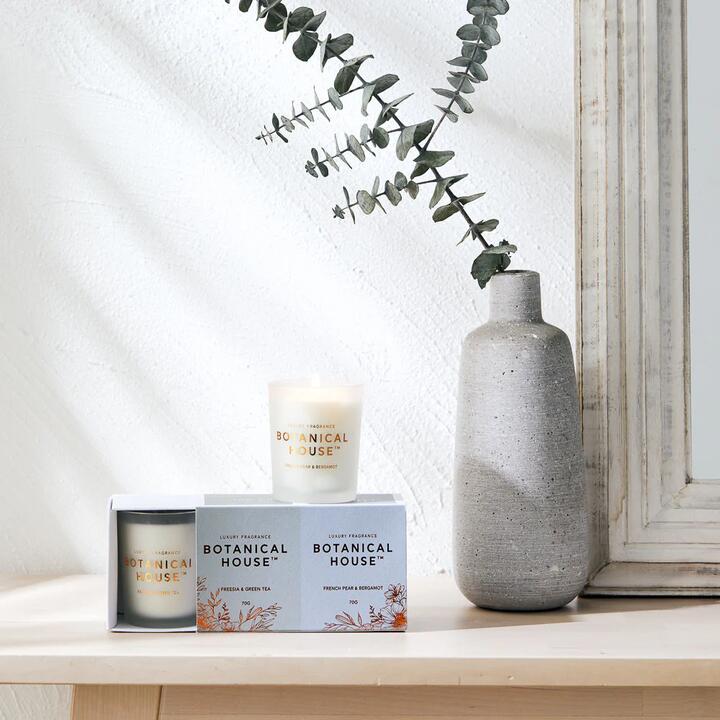 2 Pack Candles - Pear & Bergamot/Freesia & Tea Size 26X8X7cm in Green by Botanical House-Green