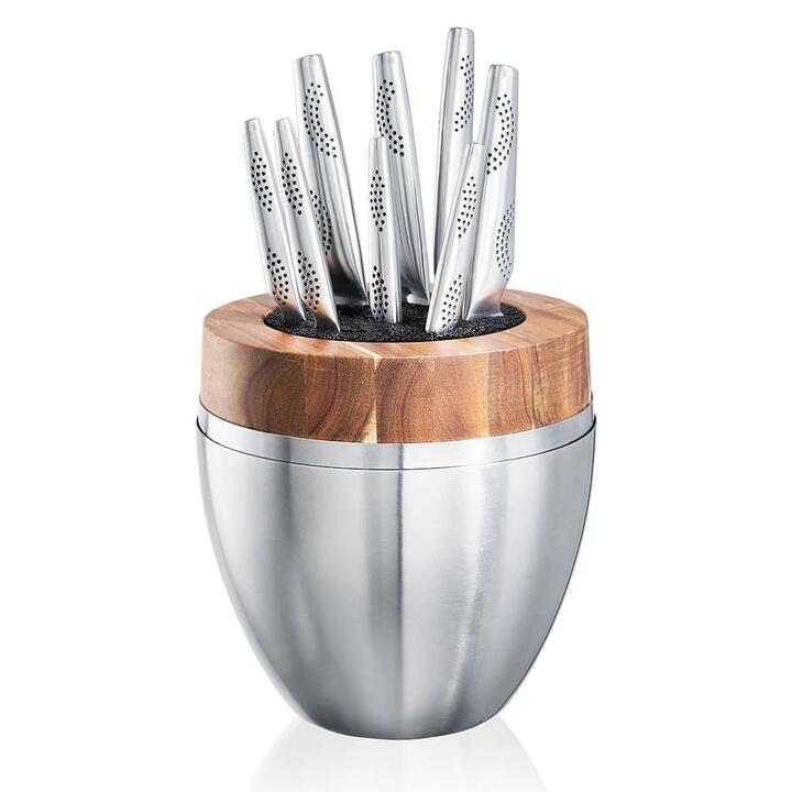 THE EGG by iD3 9 Piece Stainless Steel Knife Block by Baccarat
