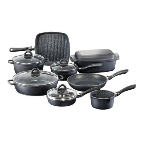 STONE 10 Piece Cast Aluminium Cookware Set with Egg Poacher by Baccarat