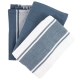 Pura Tea Towel Set of 3 in Grey 100% Cotton by Scullery-Grey