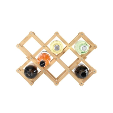 Karira Collapsible Bamboo Wine Rack Size 45X31X12.5cm by Ambrosia