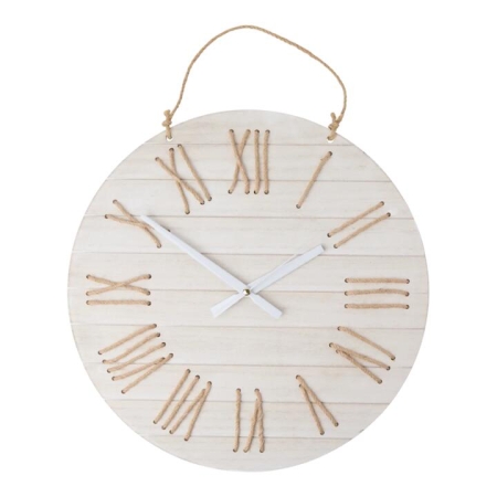 Wooden Clock in White by MyHouse-White