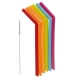 Rainbow 6 Piece Silicone Smoothie Straw Set with Cleaning Brush by Joie