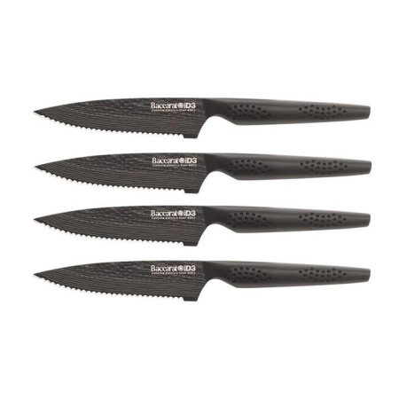 iD3 Samurai 4 Piece Steak Knife Set in Black by Baccarat-Black