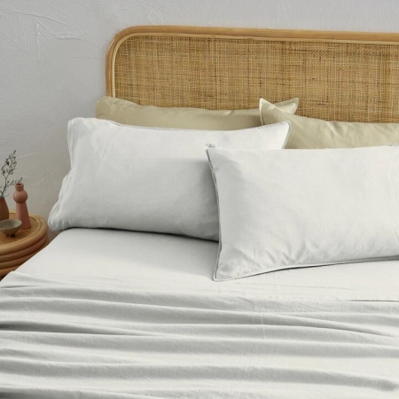 Pure European Linen Sheet Set King in White by MyHouse-White/King