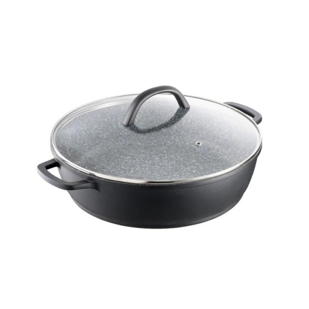 STONEX2 Ceramic Non Stick Cast Aluminium Saute Pan with Lid Size 32cm by Baccarat