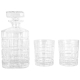 Premium Luxe Crystal Glass 3 Piece Whisky Decanter Set Size 700ml/300ml by Cellar