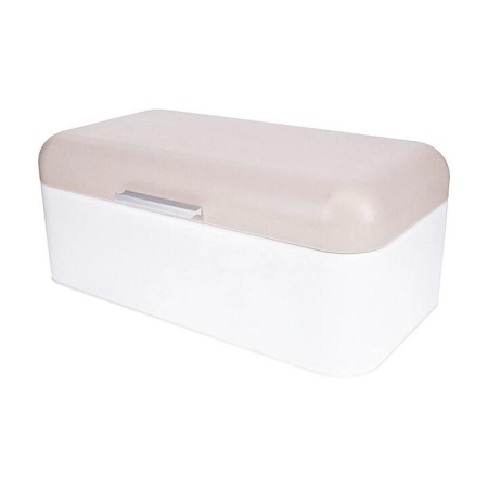 Stainless Steel Bread Bin & Taupe in White by Scullery-White