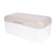 Stainless Steel Bread Bin & Taupe in White by Scullery-White
