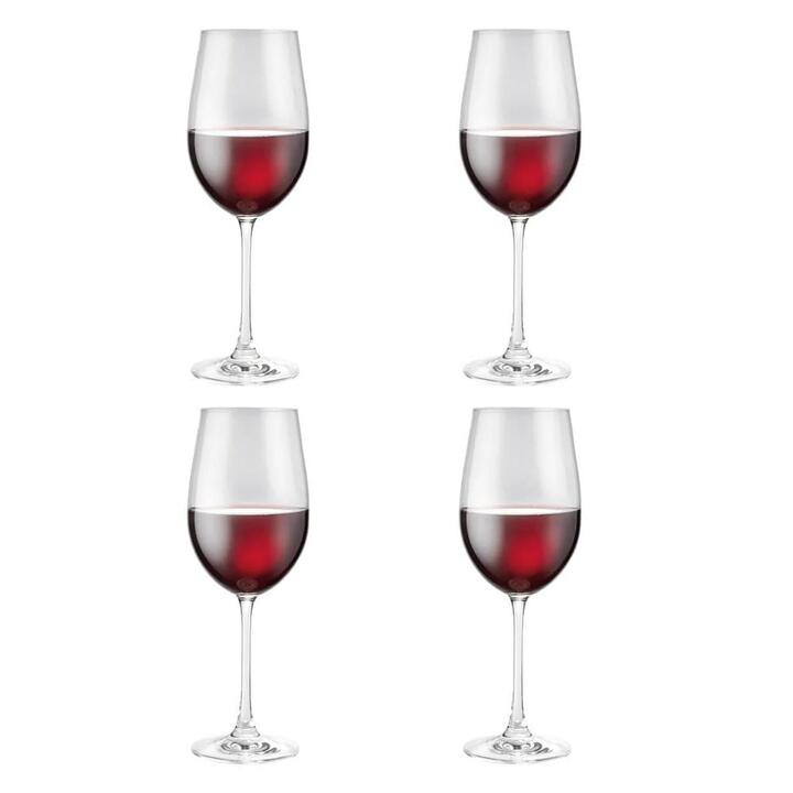 Vina 4 Piece Wine Glass Set Size 530ml in Red by Alex Liddy-Red