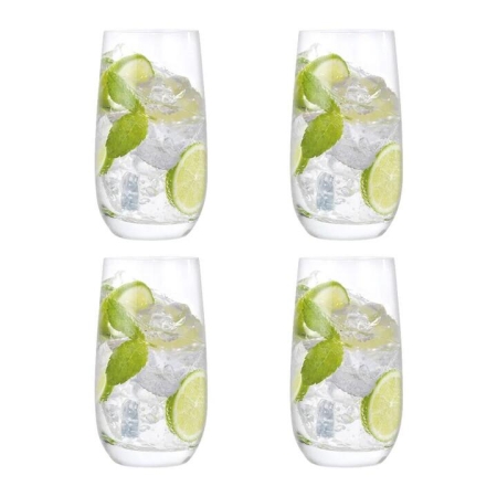 Vina 4 Piece Highball Glass Set Size 490ml by Alex Liddy