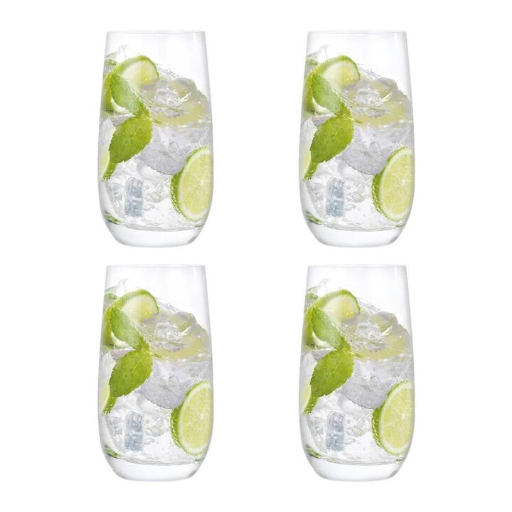 Vina 4 Piece Highball Glass Set Size 490ml by Alex Liddy
