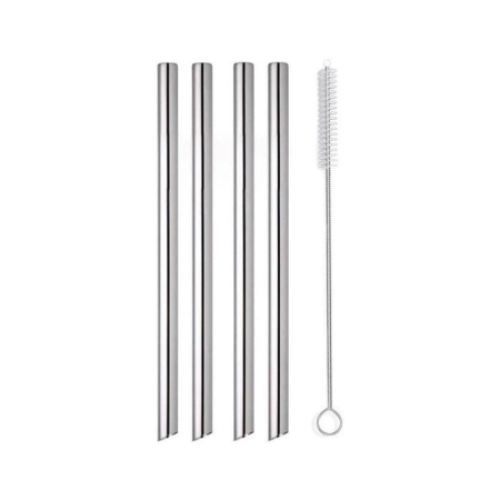 Set of 4 Stainless Steel Bubble Tea Straws by Joie
