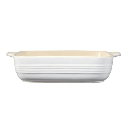 Le Connoisseur Stoneware Square Baking Dish Size 24cm in White by Baccarat-White