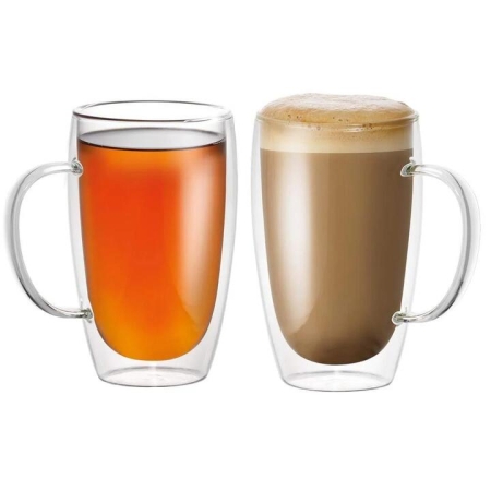 Barista Cafe Double Wall Thermal Glass Mug Set of 2 by Baccarat