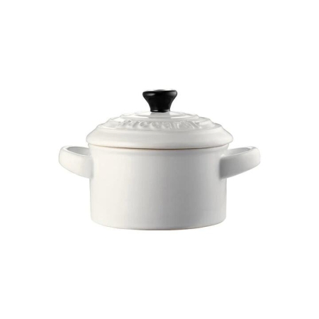 Le Connoisseur Stoneware Mini Casserole with Lid 160ml Size 9X5cm in White by Baccarat-White