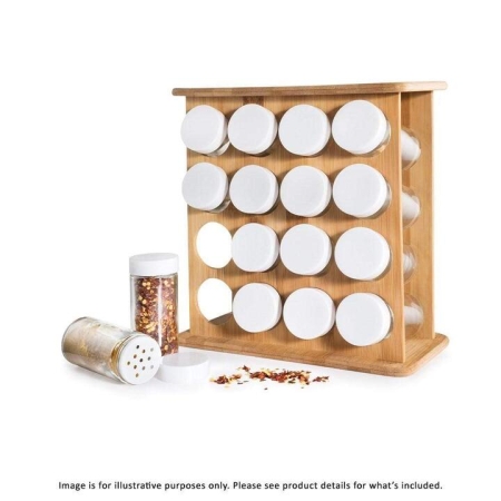 Bamboo 16 Jar Spice Rack Size 24X12X24.5cm by Scullery