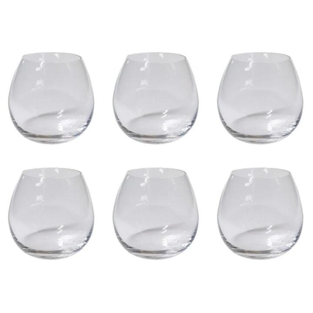 Grand Cru 6 Piece Stemless Wine Glass Set Size 470ml in Red by Alex Liddy-Red