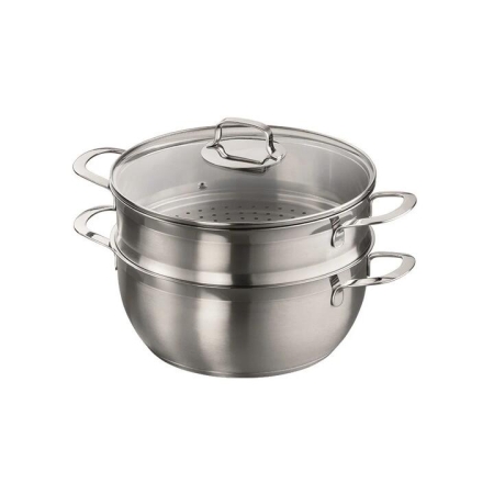Gourmet 2 Piece Stainless Steel Casserole & Steamer Set Size 28X13.5cm by Baccarat