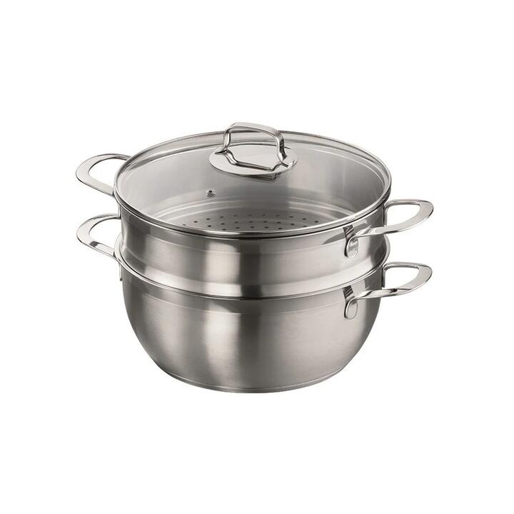 Gourmet 2 Piece Stainless Steel Casserole & Steamer Set Size 28X13.5cm by Baccarat