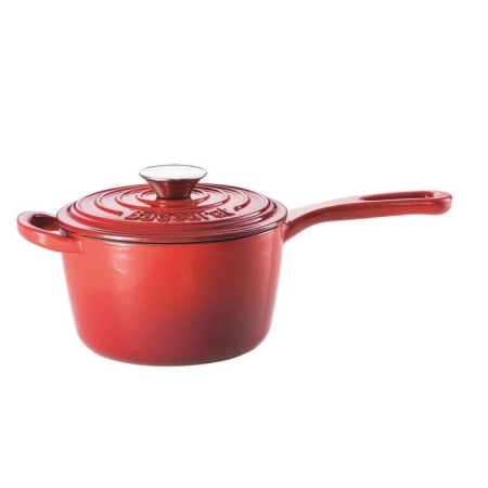 Le Connoisseur Cast Iron Saucepan 1.5L Size 16cm in Red by Baccarat-Red