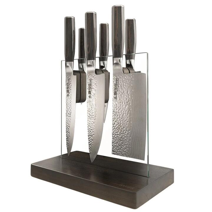 Damashiro Emperor Hikari 7 Piece Knife Block by Baccarat