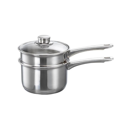 Gourmet Stainless Steel Double Boiler Size 14X9cm in Silver by Baccarat-Silver