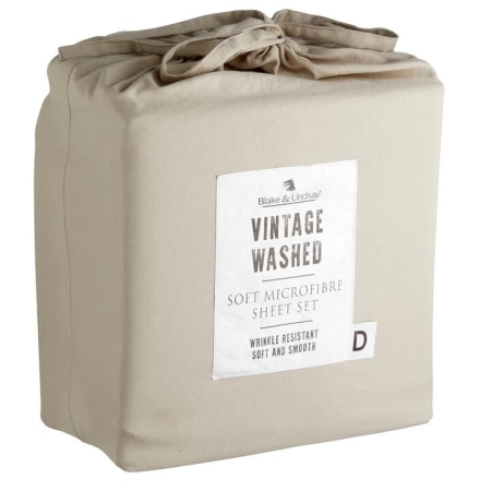 Blake & Lindsay Vintage Washed Microfibre Sheet Set-King