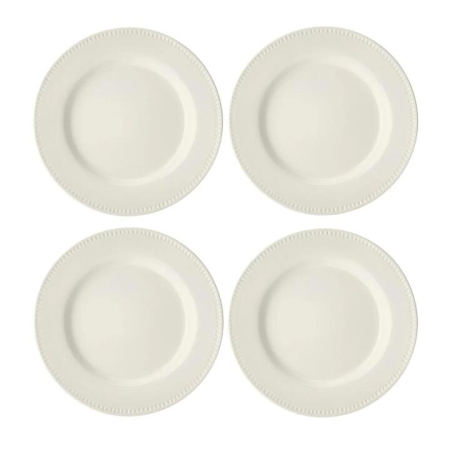 Mikasa Cranborne 4 Piece Stoneware Dinner Plate Set 27cm Cream