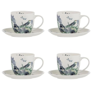 Ashdene Iris Garden Set of 4 Cups & Saucers