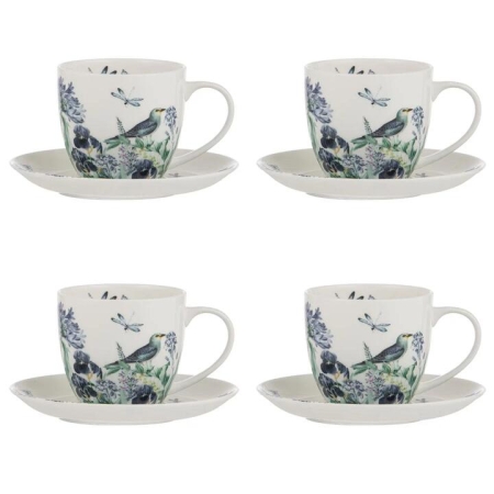 Ashdene Iris Garden Set of 4 Cups & Saucers