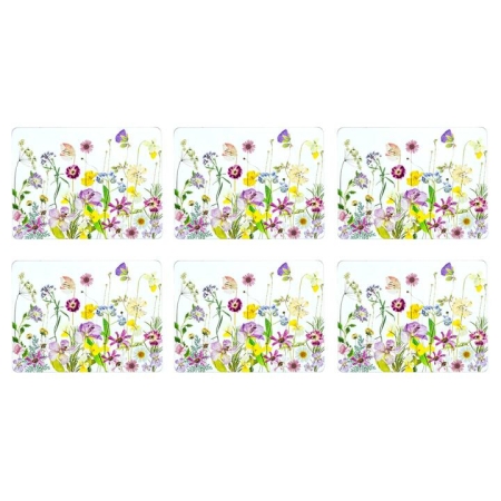 Ashdene Pressed Flowers Set Of 6 Placemats