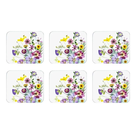 Ashdene Pressed Flowers Set Of 6 Coasters