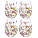 Ashdene Pressed Flowers Set of 4 Glass Tumblers
