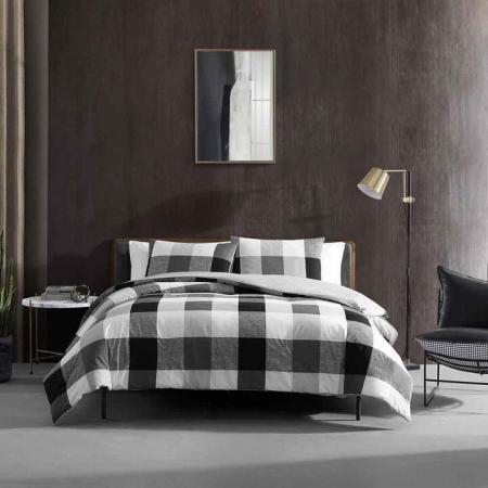 Kenneth Cole Prospect Plaid Quilt Cover Set-Super King