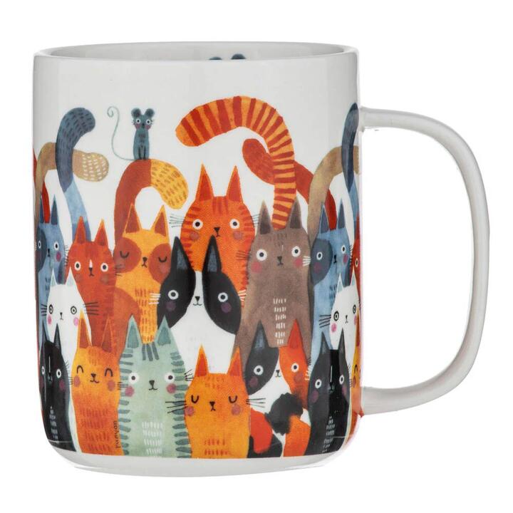 Quirky Cats Four Friends Mug 400ml Size 11.5X8X10.5cm by Ashdene