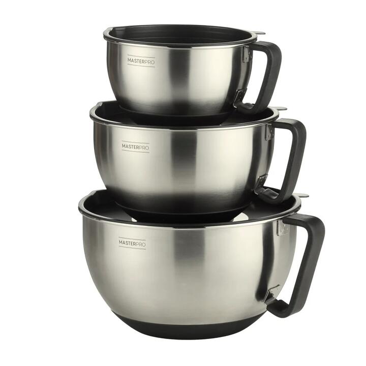 Masterpro 3 Piece Premium Stainless Steel Mixing Bowl Set