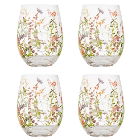 Ashdene Wildflowers Crystal Set of 4 Tumblers