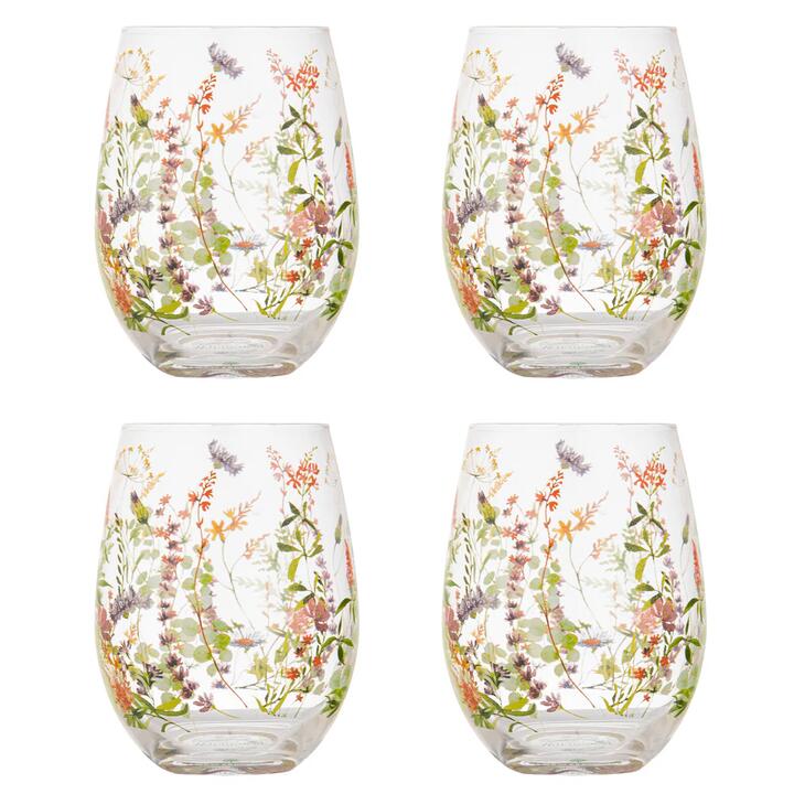 Ashdene Wildflowers Crystal Set of 4 Tumblers