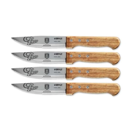 GRYLT Jumbo 4 Piece Steak Knife Set AFL Fremantle Dockers