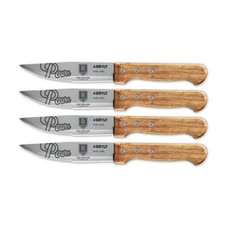 GRYLT Jumbo 4 Piece Steak Knife Set AFL Port Adelaide Power