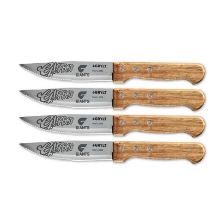 GRYLT Jumbo 4 Piece Steak Knife Set AFL Greater Western Sydney Giants