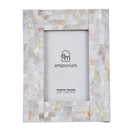 Emporium Shell Photo Frame with Gold Edge-4x6 inches